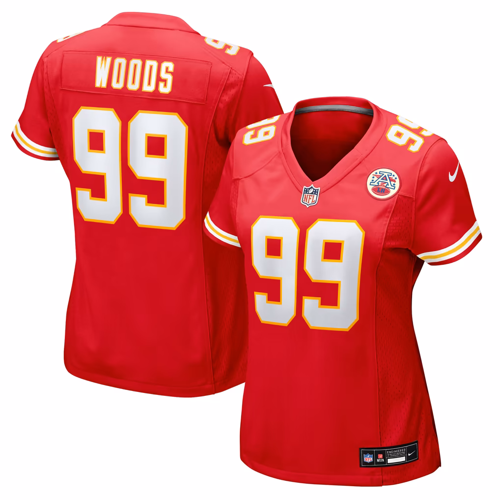 Women's Kansas City Chiefs Peter Woods Nike Red Team Game Jersey - Ujersey