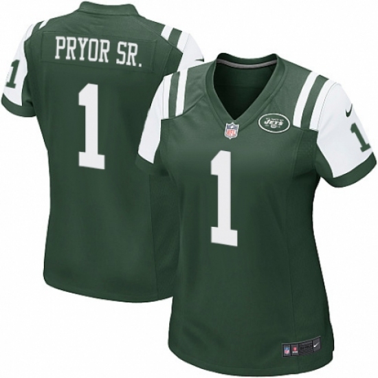 Women's Nike New York Jets #1 Terrelle Pryor Sr. Game Green Team Color NFL Jersey - Ujersey