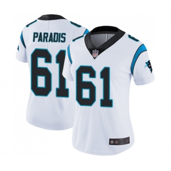 Women's Carolina Panthers #61 Matt Paradis White Vapor Untouchable Limited Player Football Jersey - Ujersey