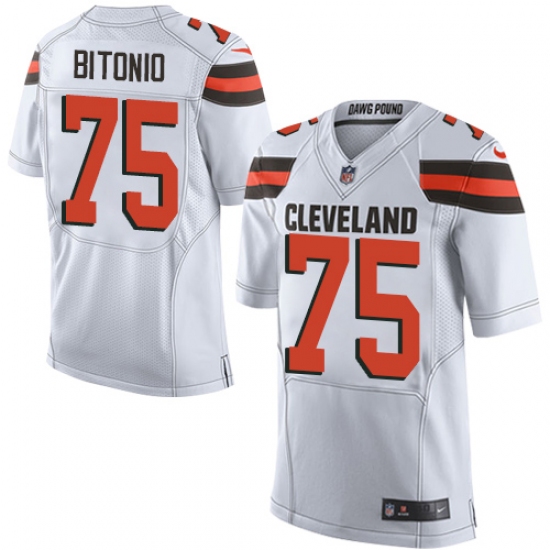 Men's Nike Cleveland Browns #75 Joel Bitonio Elite White NFL Jersey - Ujersey