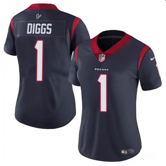 Women's Houston Texans #1 Stefon Diggs Navy Vapor Untouchable Limited Stitched Jersey - Ujersey