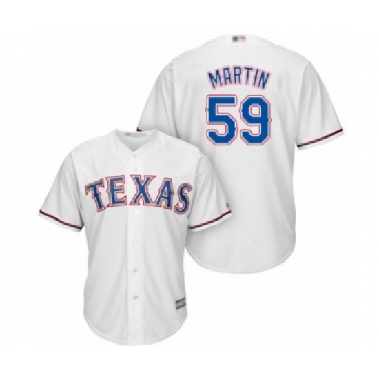 Youth Texas Rangers #59 Brett Martin Authentic White Home Cool Base Baseball Player Jersey - Ujersey