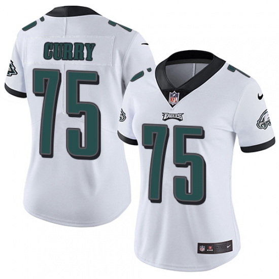 Women's Nike Philadelphia Eagles #75 Vinny Curry White Vapor Untouchable Limited Player NFL Jersey - Ujersey