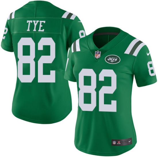 Women's Nike New York Jets #82 Will Tye Limited Green Rush Vapor Untouchable NFL Jersey - Ujersey