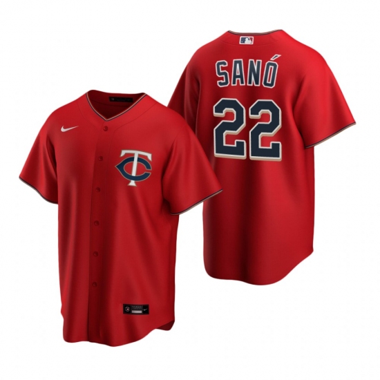 Men's Nike Minnesota Twins #22 Miguel Sano Red Alternate Stitched Baseball Jersey - Ujersey