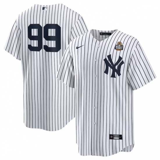 Men's New York Yankees #99 Aaron Judge White 2024 World Series Cool Base Stitched Baseball Jersey - Ujersey