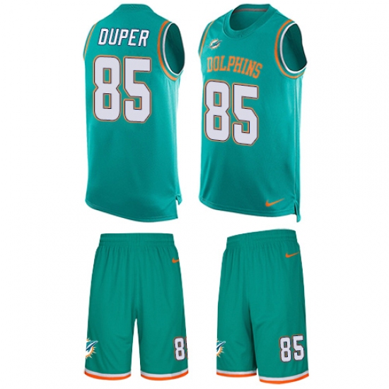Men's Nike Miami Dolphins #85 Mark Duper Limited Aqua Green Tank Top Suit NFL Jersey - Ujersey