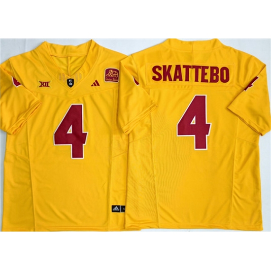 Men's Arizona State Sun Devils #4 Cam Skattebo Gold 2025 F.U.S.E. Vapor Limited Stitched Jersey - Ujersey