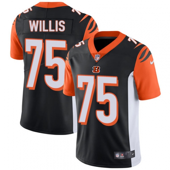 Youth Nike Cincinnati Bengals #75 Jordan Willis Black Team Color Vapor Untouchable Limited Player NFL Jersey - Ujersey