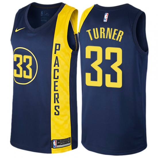 Women's Nike Indiana Pacers #33 Myles Turner Swingman Navy Blue NBA Jersey - City Edition - Ujersey