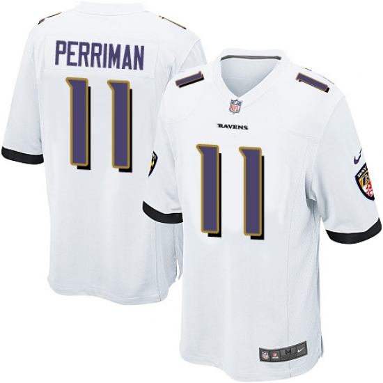 Men's Nike Baltimore Ravens #11 Breshad Perriman Game White NFL Jersey - Ujersey