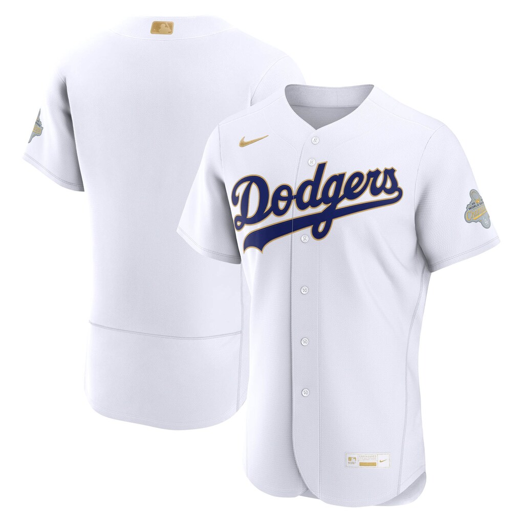 Men's Los Angeles Dodgers Nike White 2026 Gold Collection Authentic Jersey - Ujersey