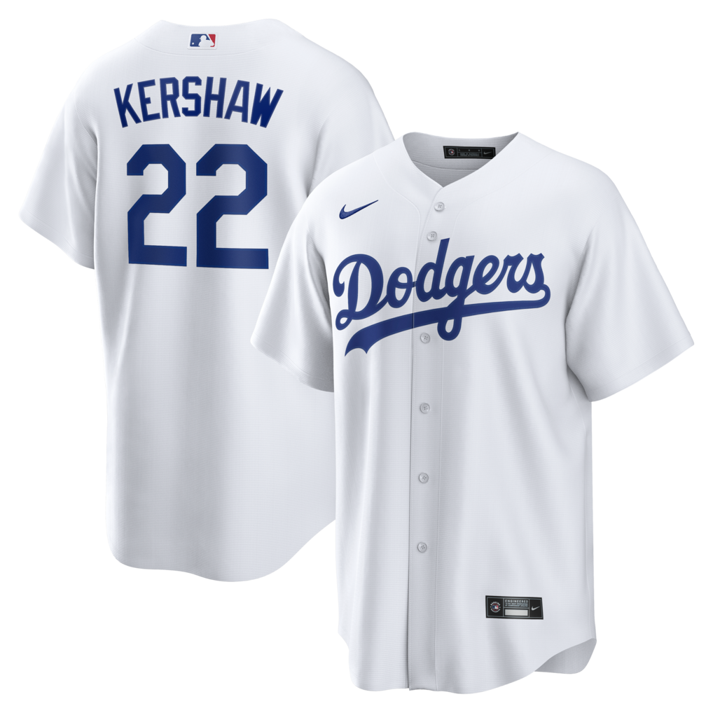 Men's Los Angeles Dodgers Clayton Kershaw Nike White Home Replica Jersey - ujerseystore