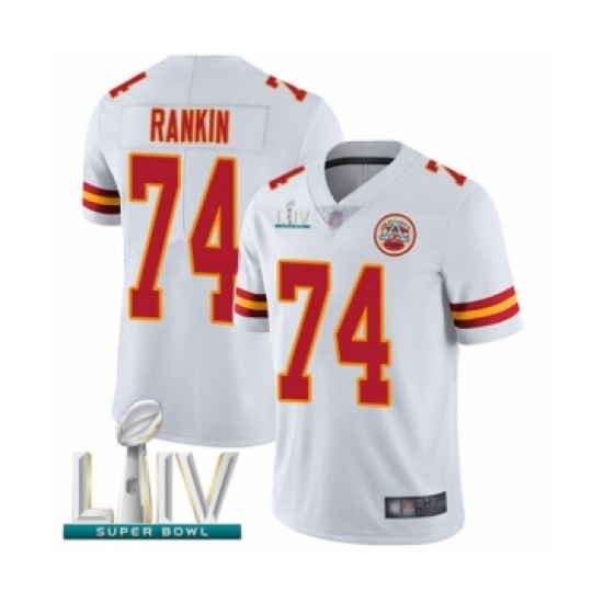 Youth Kansas City Chiefs #74 Martinas Rankin White Vapor Untouchable Limited Player Super Bowl LIV Bound Football Jersey - Ujersey