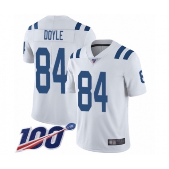 Men's Indianapolis Colts #84 Jack Doyle White Vapor Untouchable Limited Player 100th Season Football Jersey - Ujersey