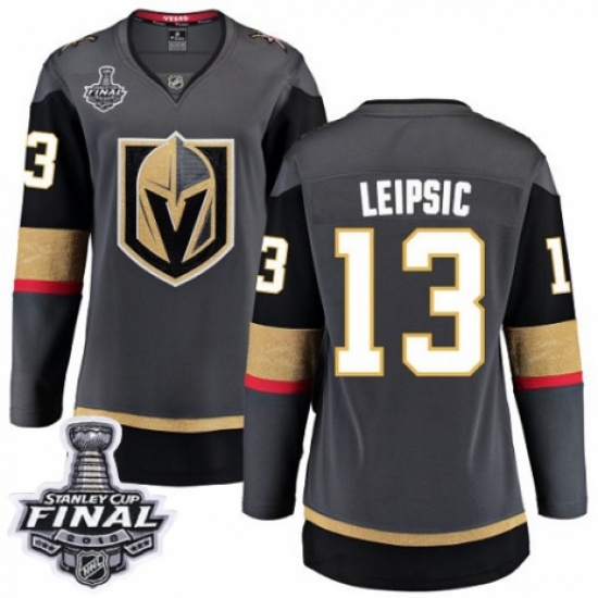 Women's Vegas Golden Knights #13 Brendan Leipsic Authentic Black Home Fanatics Branded Breakaway 2018 Stanley Cup Final NHL Jersey - Ujersey