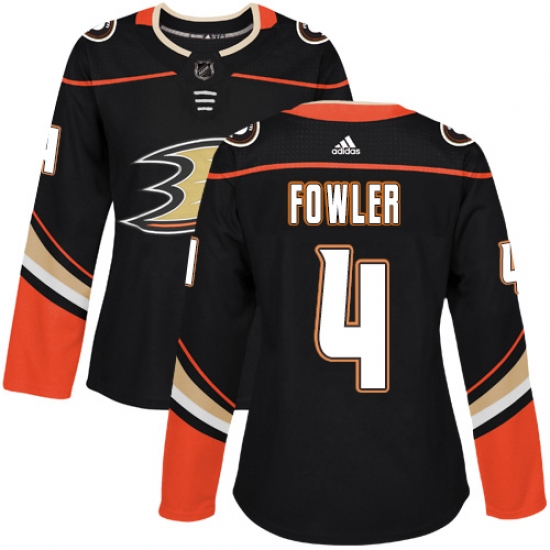 Women's Adidas Anaheim Ducks #4 Cam Fowler Premier Black Home NHL Jersey - Ujersey