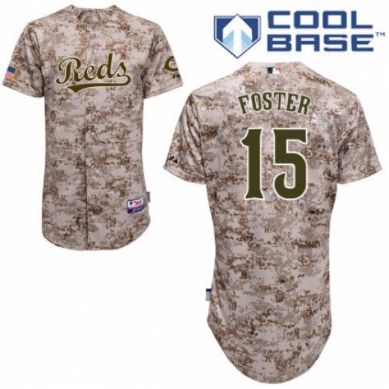 Men's Majestic Cincinnati Reds #15 George Foster Replica Camo Alternate Cool Base MLB Jersey - Ujersey