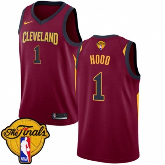 Men's Nike Cleveland Cavaliers #1 Rodney Hood Swingman Maroon 2018 NBA Finals Bound NBA Jersey - Icon Edition - Ujersey