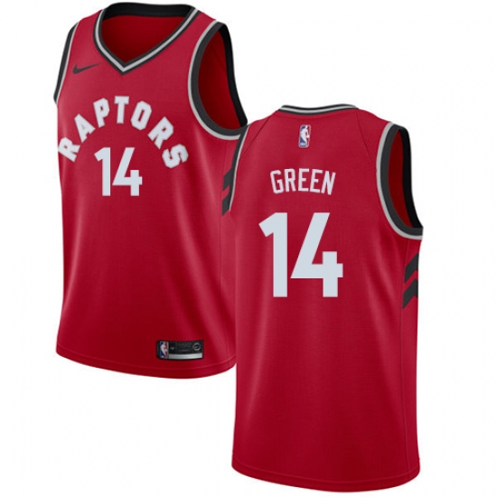 Men's Nike Toronto Raptors #14 Danny Green Swingman Red NBA Jersey - Icon Edition - Ujersey