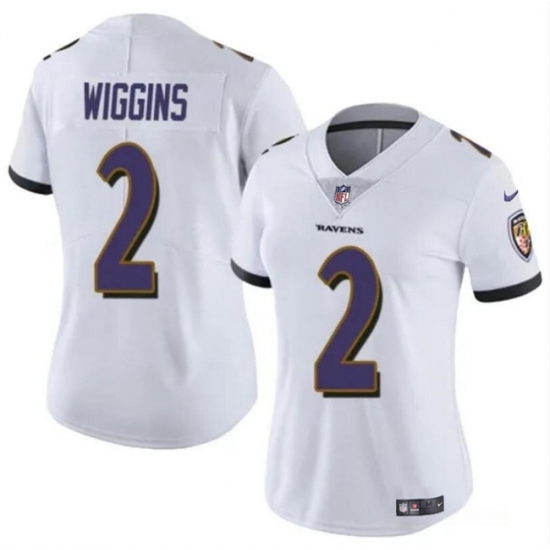 Women's Baltimore Ravens #2 Nate Wiggins White 2024 Draft Football Jersey(Run Small) - Ujersey