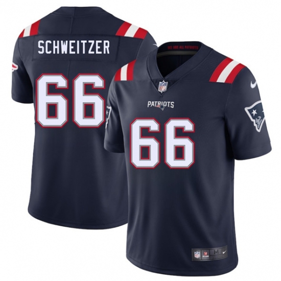 Men's New England Patriots #66 Wes Schweitzer Navy 2025 Vapor Limited Football Stitched Jersey - Ujersey