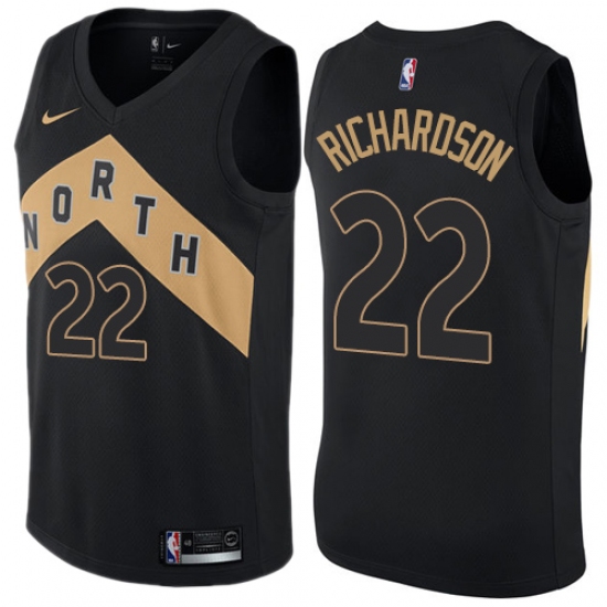 Men's Nike Toronto Raptors #22 Malachi Richardson Authentic Black NBA Jersey - City Edition - Ujersey