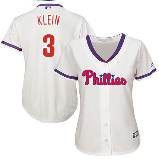 Women's Majestic Philadelphia Phillies #3 Chuck Klein Replica Cream Alternate Cool Base MLB Jersey - Ujersey