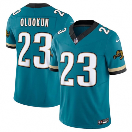 Men's Jacksonville Jaguars #23 Foye Oluokun Teal 2024 F.U.S.E. Prowler Throwback Vapor Limited Football Stitched Jersey - Ujersey