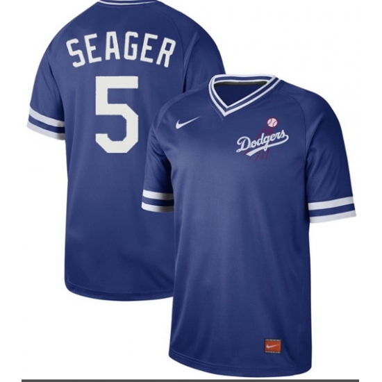 Men's Nike Los Angeles Dodgers #5 Corey Seager Royal Authentic Cooperstown Collection Stitched Baseball Jersey - Ujersey