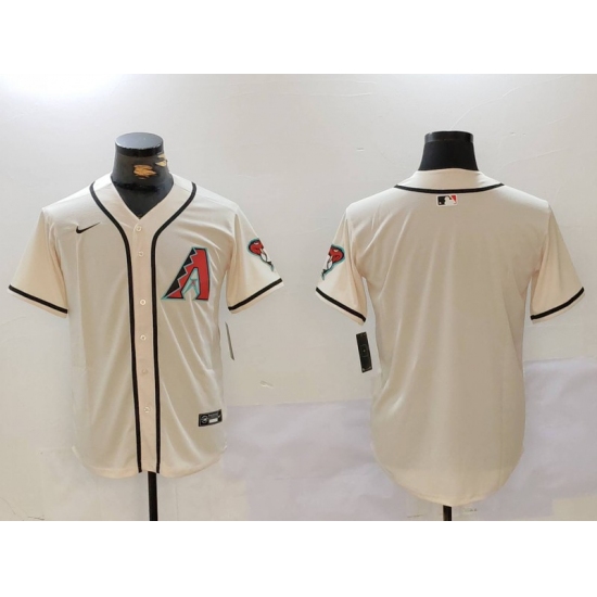 Men's Arizona Diamondbacks Blank Cream Cool Base Limited Stitched Jersey - Ujersey