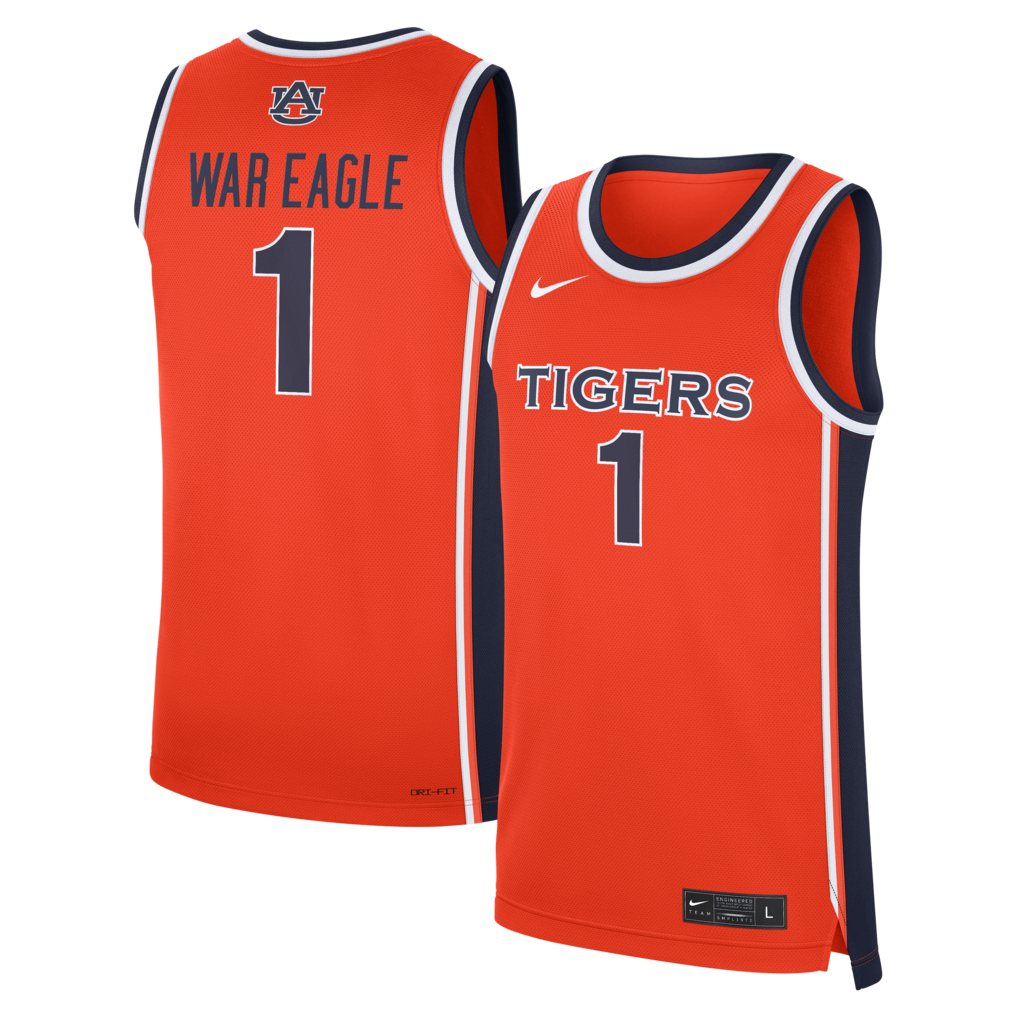 Men's Nike Orange Auburn Tigers #1 Alternate War Eagle Replica Basketball Jersey - U-jersey