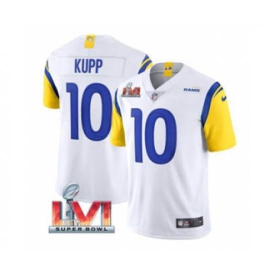 Men's Los Angeles Rams #10 Cooper Kupp White 2022 Super Bowl LVI Vapor Limited Stitched Jersey - Ujersey