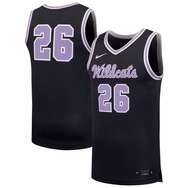 Men's Nike #26 Anthracite Kansas State Wildcats Replica Basketball Jersey - U-jersey