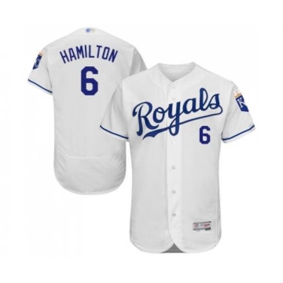 Men's Kansas City Royals #6 Billy Hamilton White Flexbase Authentic Collection Baseball Jersey - Ujersey