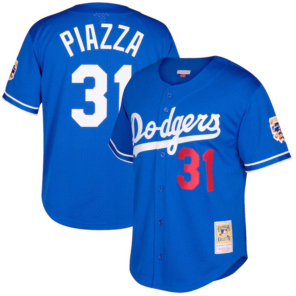 Men's Los Angeles Dodgers Mike Piazza Mitchell & Ness Royal Big & Tall Cooperstown Mesh Batting Practice Jersey - Ujersey