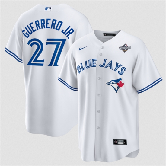 Men's Toronto Blue Jays #27 Vladimir Guerrero Jr. White 2025 World Series Home Cool Base Stitched Jersey - Ujersey
