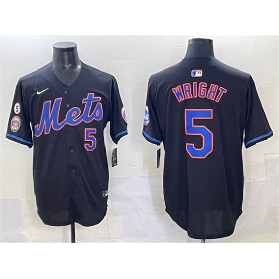 Men's New York Mets #5 David Wright Black With Limited Stitched Baseball Jersey
