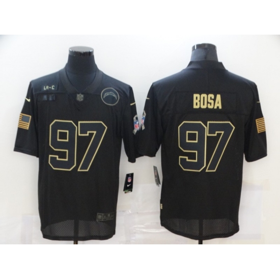 Men's Los Angeles Chargers #97 Joey Bosa Black Nike 2020 Salute To Service Limited Jersey - Ujersey