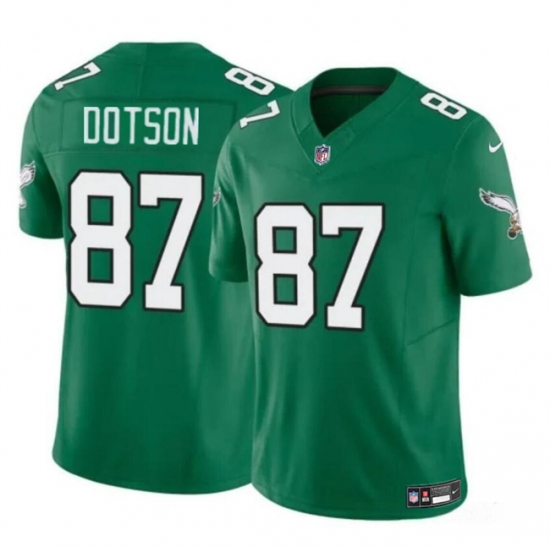 Men's Philadelphia Eagles #87 Jahan Dotson Kelly Green F.U.S.E Throwback Vapor Untouchable Limited Stitched Football Jersey - Ujersey