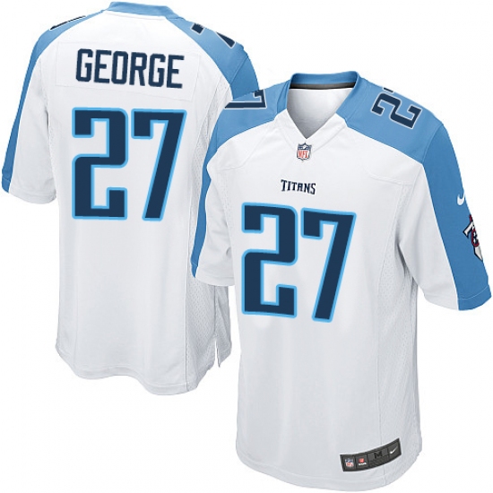 Men's Nike Tennessee Titans #27 Eddie George Game White NFL Jersey - Ujersey