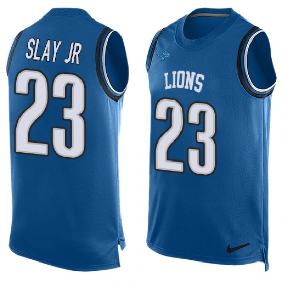 Men's Nike Detroit Lions #23 Darius Slay Jr Limited Blue Player Name & Number Tank Top NFL Jersey - Ujersey