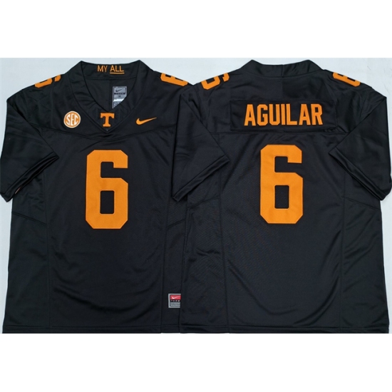 Men's Tennessee Volunteers #6 Joey Aguilar Black 2025 F.U.S.E. Stitched Jersey