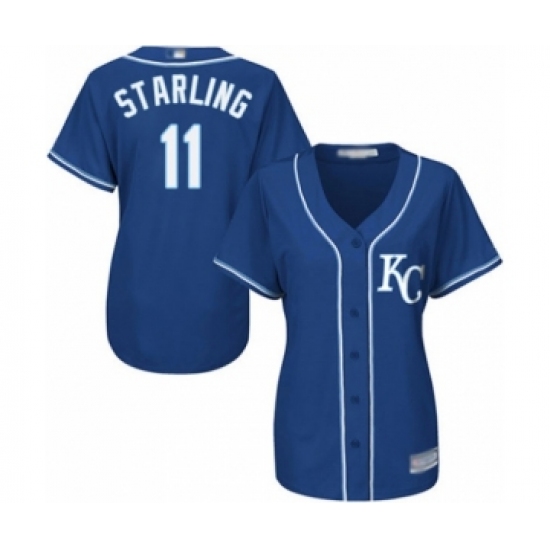 Women's Kansas City Royals #11 Bubba Starling Authentic Blue Alternate 2 Cool Base Baseball Player Jersey - Ujersey