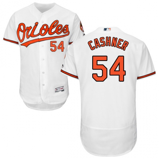 Men's Majestic Baltimore Orioles #54 Andrew Cashner White Home Flex Base Authentic Collection MLB Jersey - Ujersey
