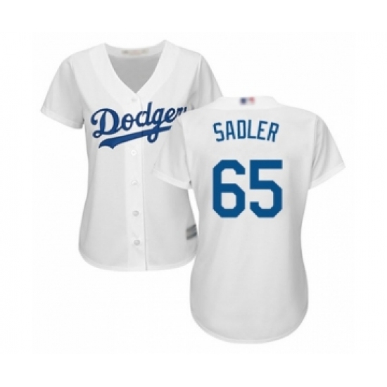 Women's Los Angeles Dodgers #65 Casey Sadler Authentic White Home Cool Base Baseball Player Jersey - Ujersey
