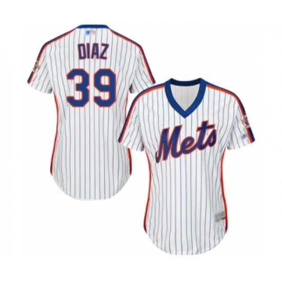 Women's New York Mets #39 Edwin Diaz Authentic White Alternate Cool Base Baseball Jersey - Ujersey