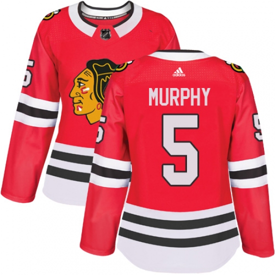 Women's Adidas Chicago Blackhawks #5 Connor Murphy Authentic Red Home NHL Jersey - Ujersey
