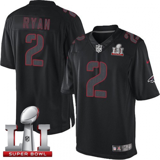 Men's Nike Atlanta Falcons #2 Matt Ryan Limited Black Impact Super Bowl LI 51 NFL Jersey - Ujersey