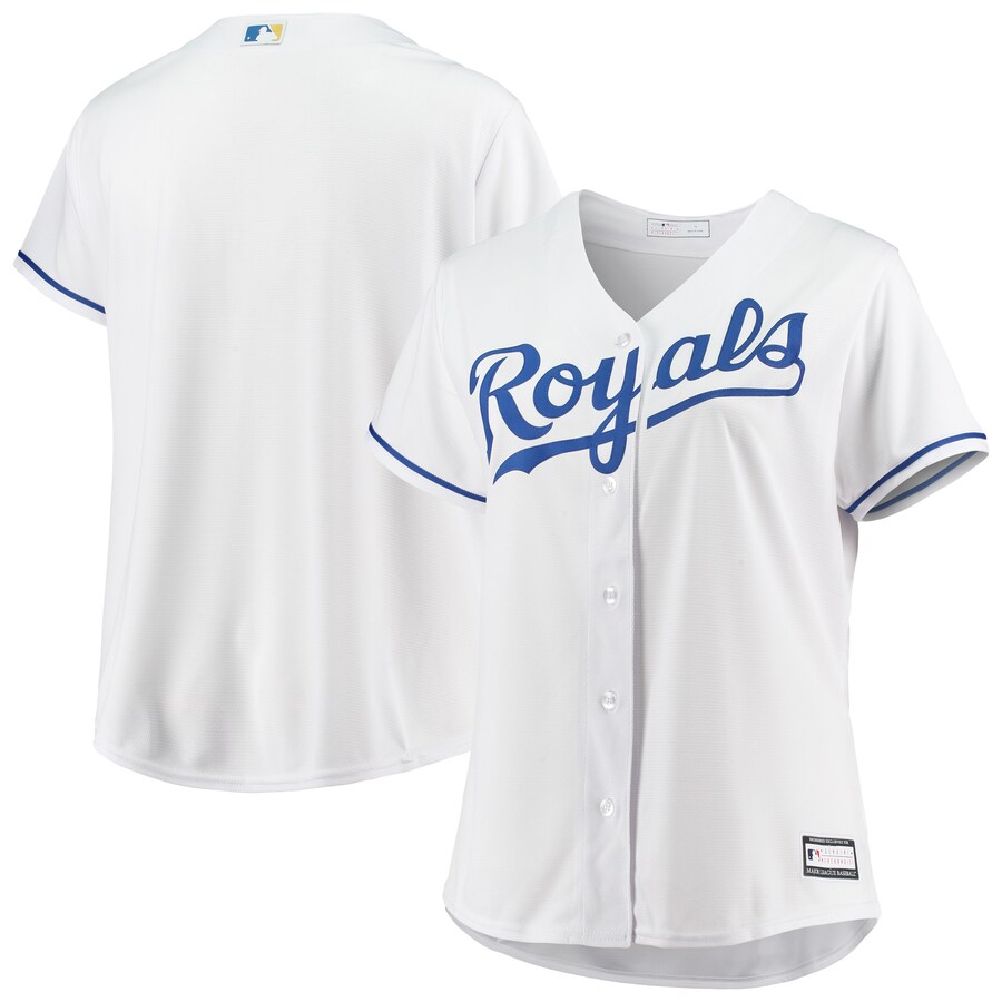 Women's Kansas City Royals White Plus Size Home Replica Team Jersey - Ujersey NHL